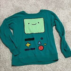 Cartoon Network Teal Kids Sweatshirt with Graphic Design - Reversible